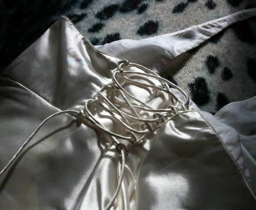 Wedding dress back. I'm kinda stoked about how the lacing turned out.