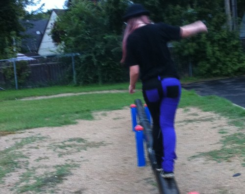 Back view, with pockets and blur.