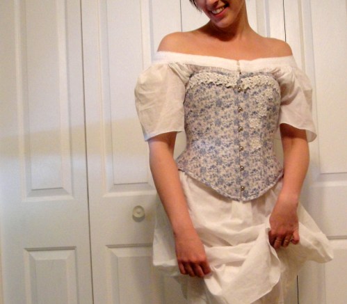 Closeup, with chemise.