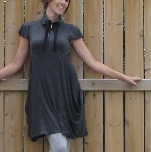 Zipped up collar. Still cute, less me.